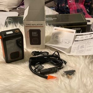 Wireless Portable Black and Orange Tire Inflator